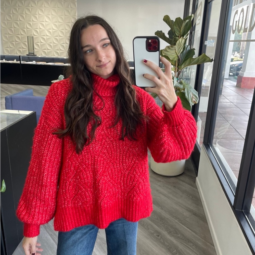 a new day Vibrant Red Cowl Neck Sweater
